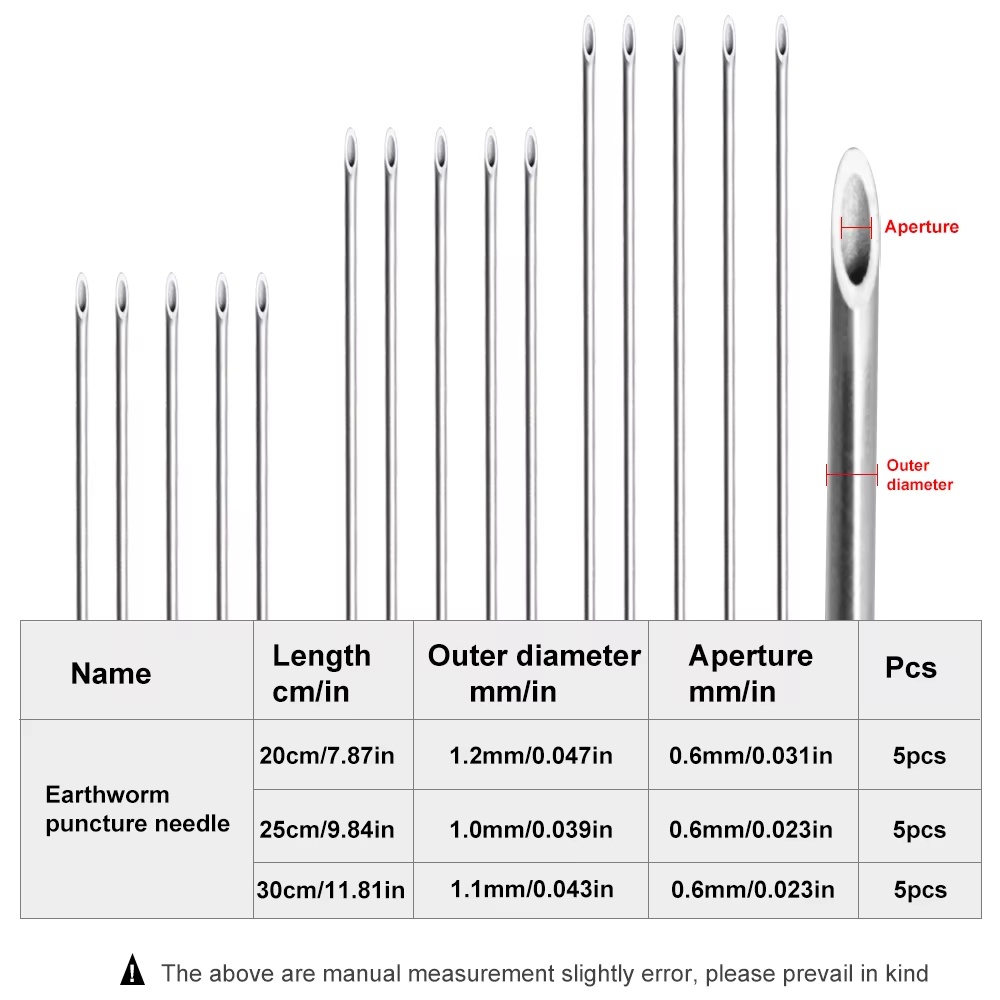 Fishing Hook Stainless Steel - ミミズ釣り針ステンレス鋼ミミズガス針ポータブル中空釣りワーム穿刺ドリル魚ツール