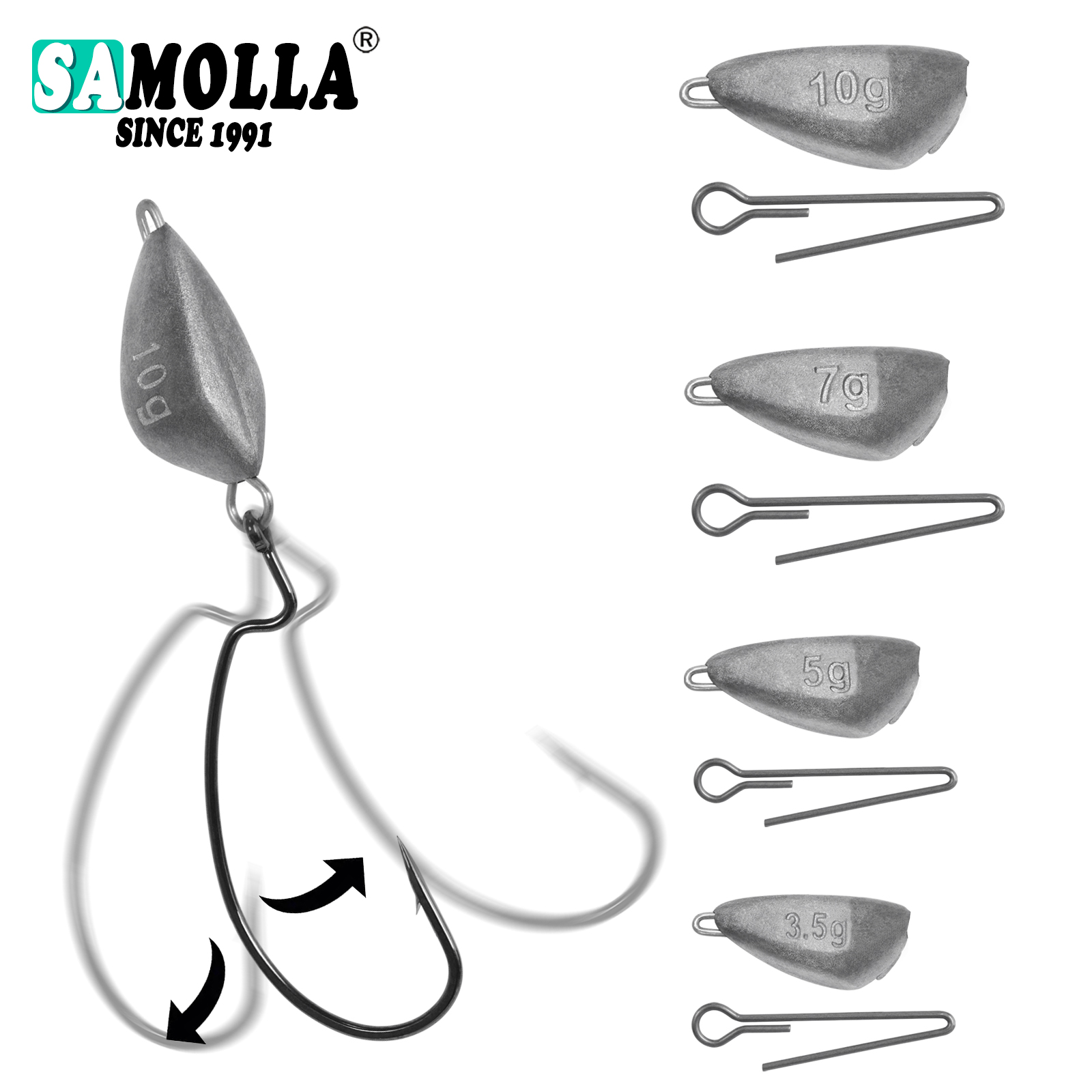 Fishing Hook Jig - SAMOLLA 5 個ジグヘッド釣りウェイト、クランクフック用リードシンカー、釣具アクセサリー