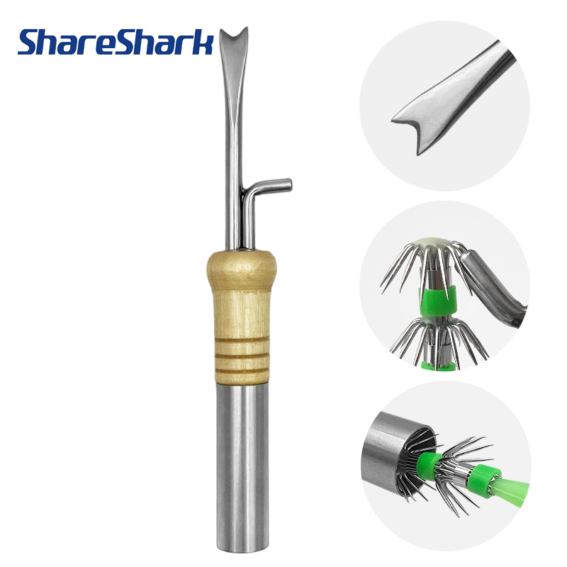 Fishing Hook Jig - ShareShark 多機能イカジグフック修正ツール ステンレス製イカ抜血針 イカジグ釣り用 海水用