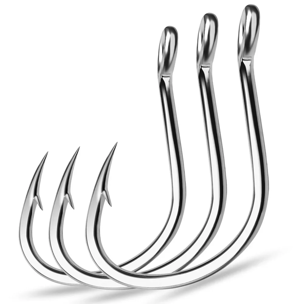 Fishing Hook Circle - リングアイ釣り針釣りフックシルバー有刺鉄線サークルフックフライフィッシングシャープフック炭素鋼タックルアクセサリーワームフック