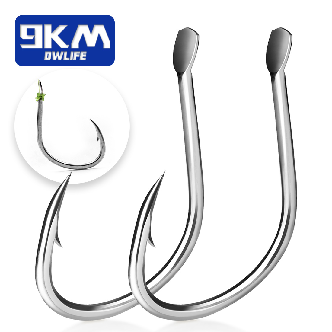 Fishing Hook Circle - 目なしの釣り針,9km,塩水釣り用フック,広いギャップ,キャブフック,タコサークル,バーブフック,25〜100個