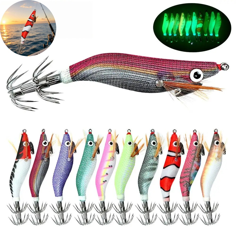 発光イカジグルアー人工エビ釣りルアー、タコ・コウイカ用餌、イ - Fishing Hook Jig のレビューと価格