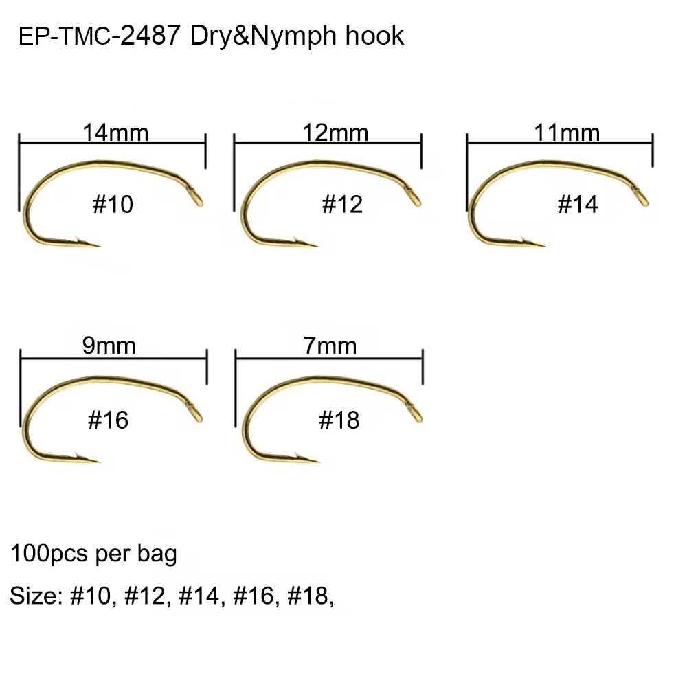 ユーフェン 100個入り EP-TMC2487 ドライフライ - Fishing Hook Barbless のレビューと価格
