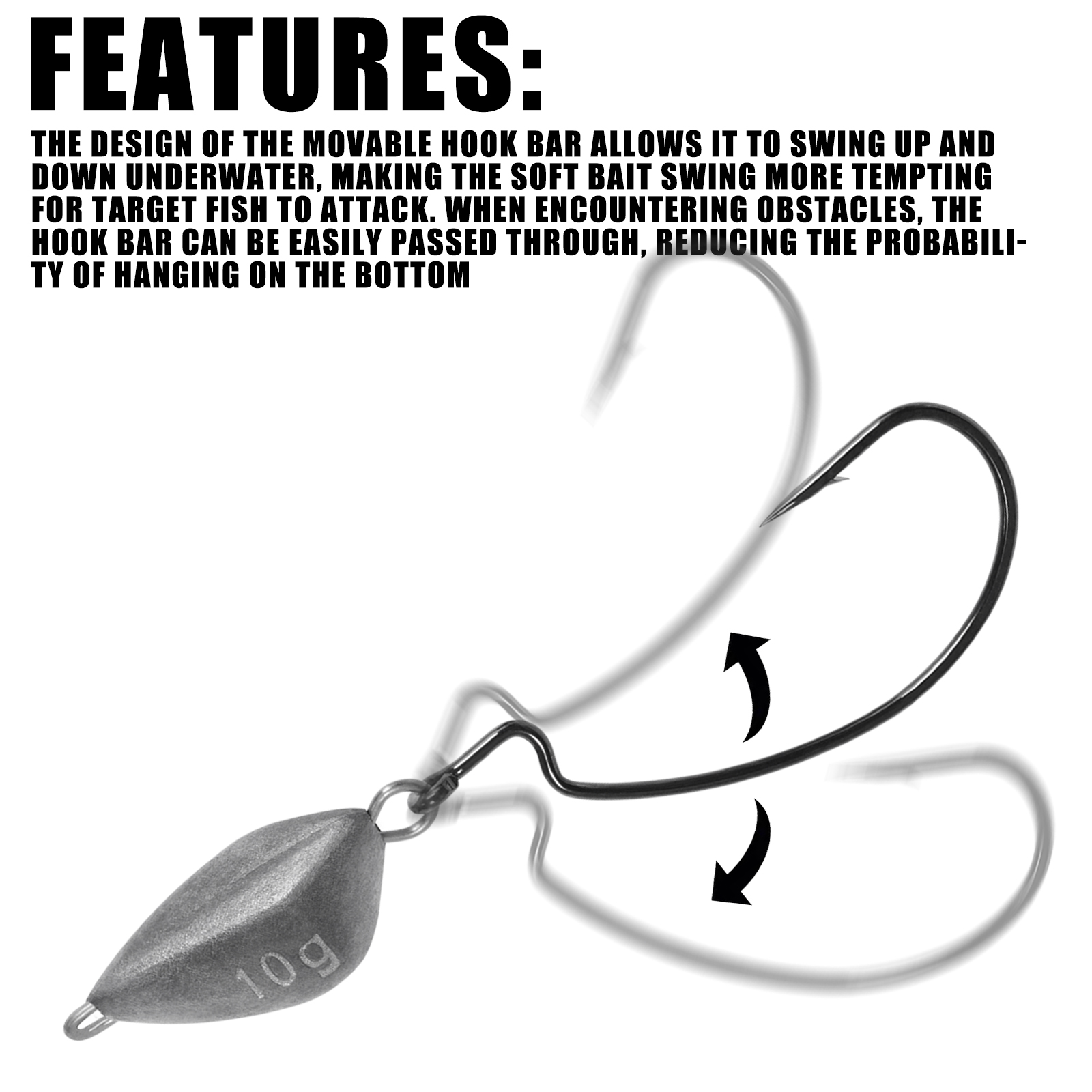 SAMOLLA 5 個ジグヘッド釣りウェイト、クランクフック - Fishing Hook Jig のレビューと価格