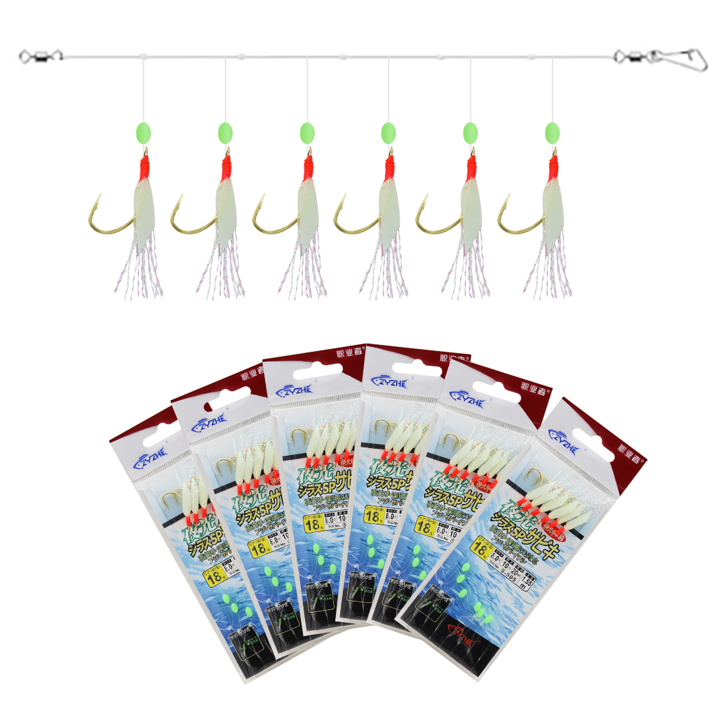 ZYZHE 1/3/5 バッグ釣りサビキフック発光魚皮ストリ - Fishing Hook Assortment のレビューと価格