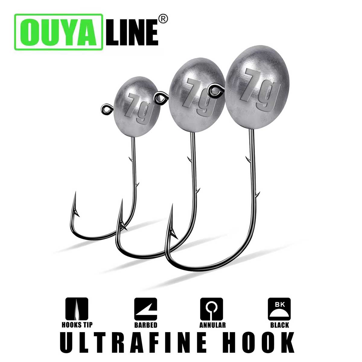 釣り、ソフトワーム、パイク、トラウトアクセサリー用のjigヘ - Fishing Hook Offset のレビューと価格