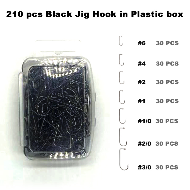 Adygil-釣り用フック,210個,ラウンドヘッドジグ用ブ - Fishing Hook Jig のレビューと価格