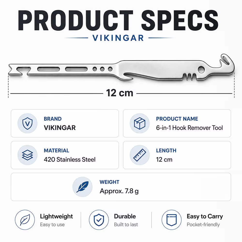 QAJTAO 4個入り 6-in-1 ステンレス製魚針外し、 - Fishing Hook Sharpener のレビューと価格